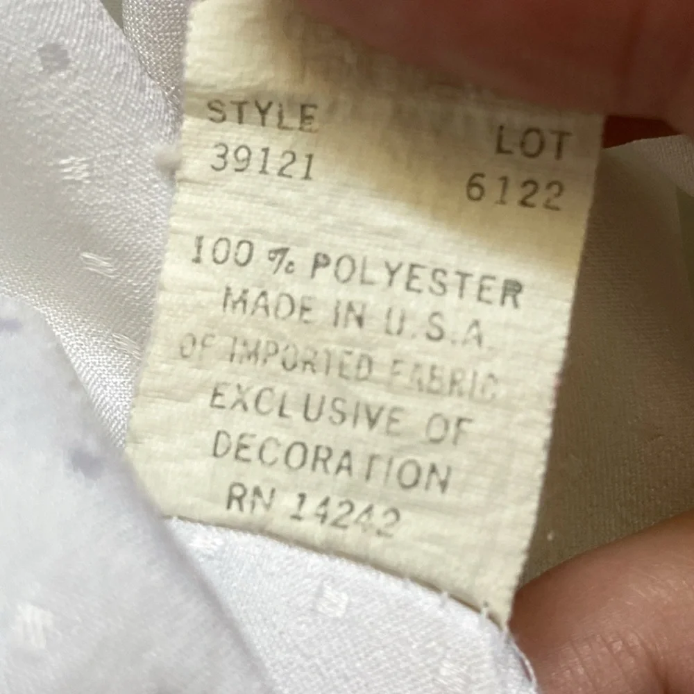 Vintage Christian Dior white satin collared long sleeve button up pajama PJ top - Picture 9 of 13